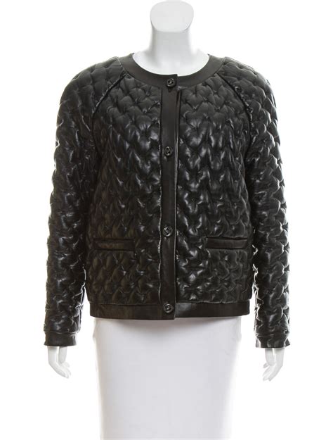 chanel houndstooth coat|Chanel quilted leather jacket.